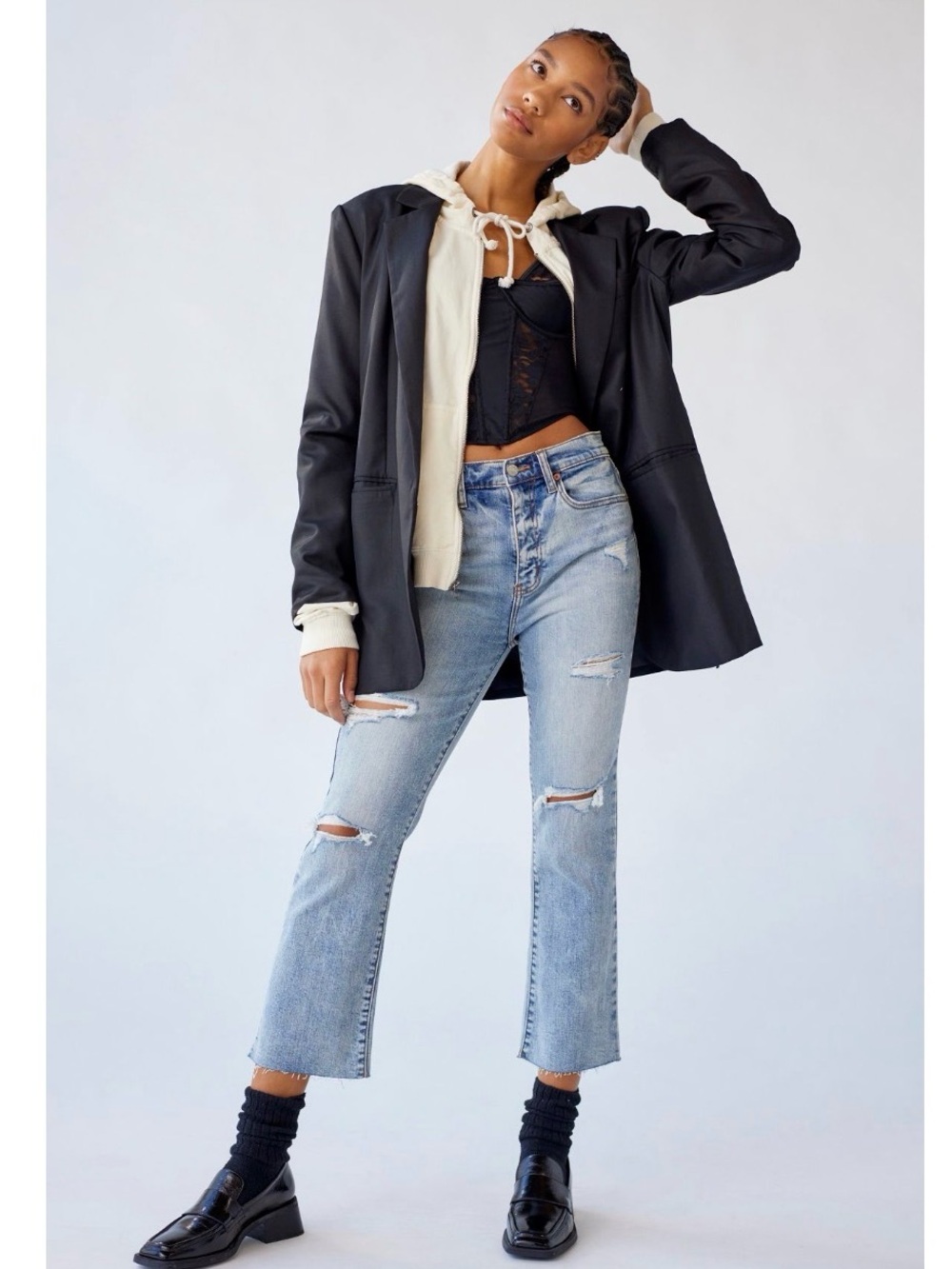 Daze denim shy girl high-waisted cropped flare jeans